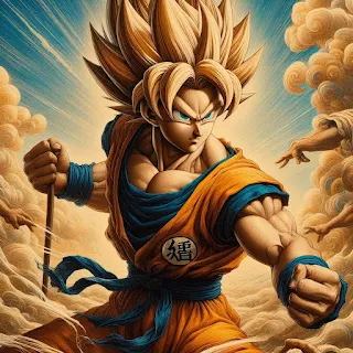 Goku en pintura