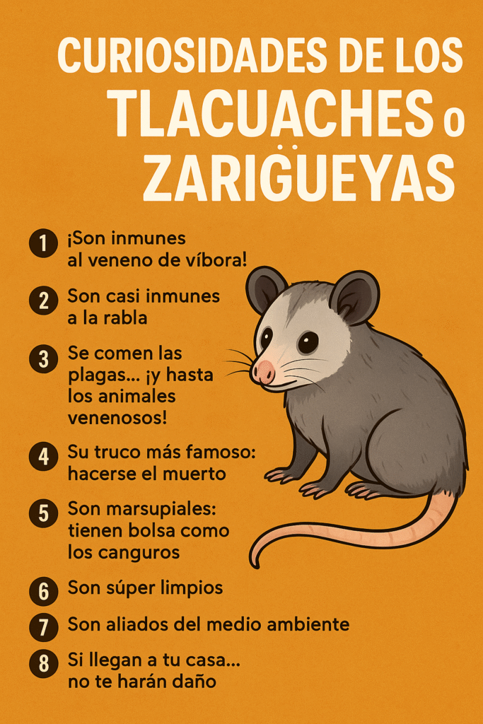 Curiosidades de los Tlacuaches o Zarigüeyas